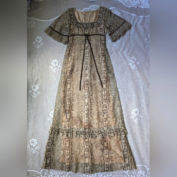 60s Rare Richard Shops Maxi Vogue Dress - Picture 1 of 8